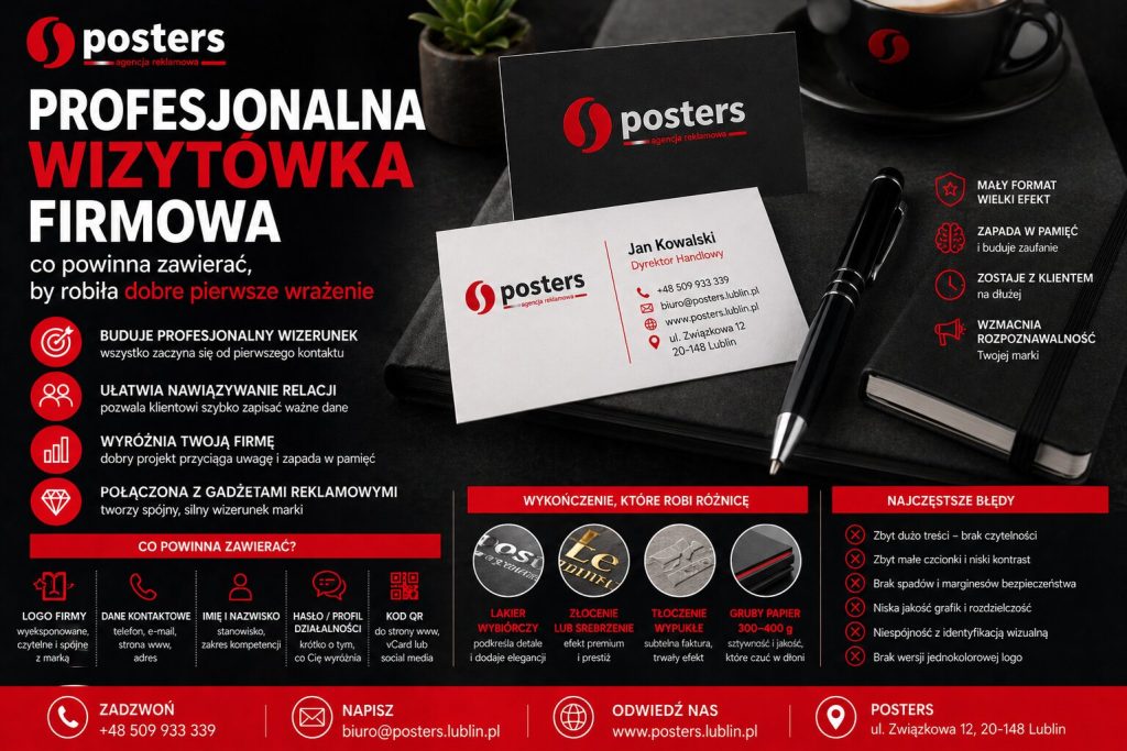 Profesjonalna wizytówka firmowa – co powinna zawierać, by robiła dobre pierwsze wrażenie