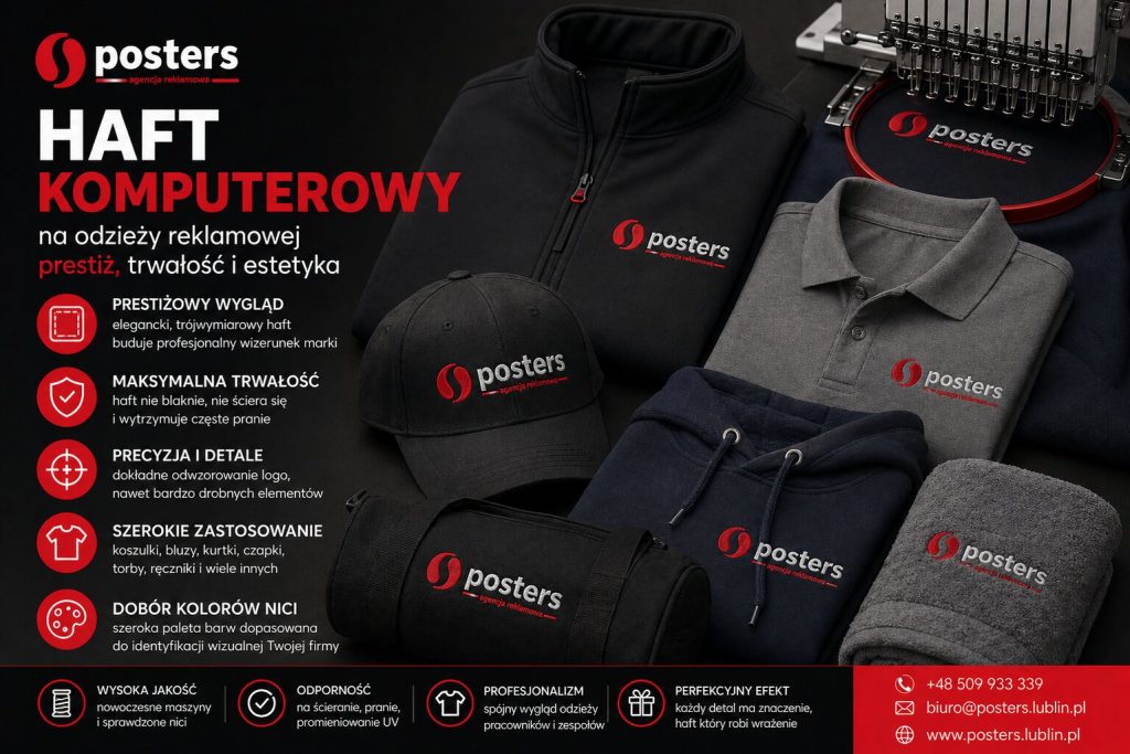 Haft komputerowy na odzieży reklamowej – prestiż, trwałość i estetyka